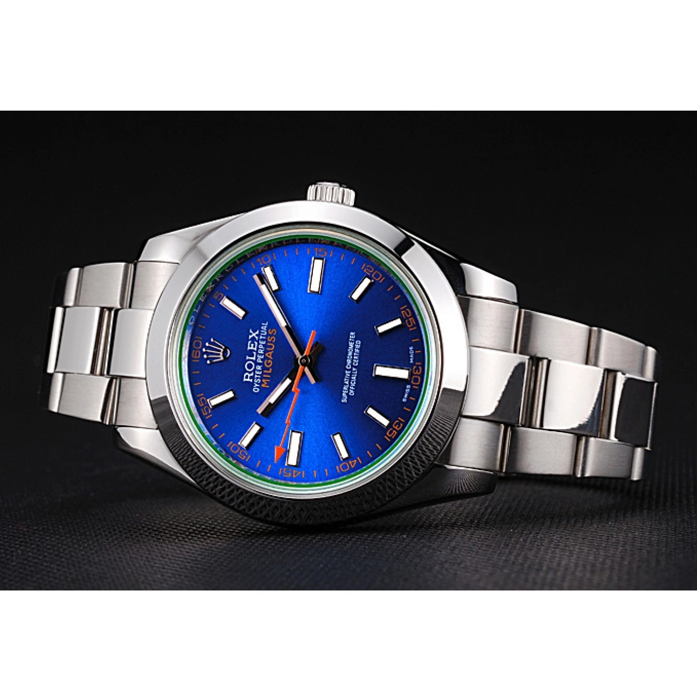 Aaa replica Blue And Bezel Stainless Rolex Steel Case 622838 Dial Milgauss 0801